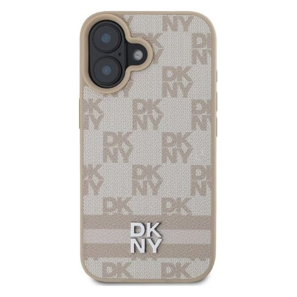 DKNY DKNY DKHCP16SPCPTSSP iPhone 16 6.1" różowy/pink hardcase Checkered Pattern & Printed Stripes