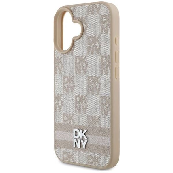 DKNY DKNY DKHCP16SPCPTSSP iPhone 16 6.1" różowy/pink hardcase Checkered Pattern & Printed Stripes