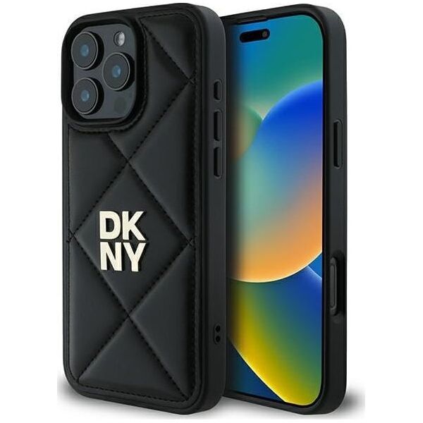 DKNY DKNY DKHCP16XPQDSLK iPhone 16 Pro Max 6.9" czarny/black Quilted Stack Logo