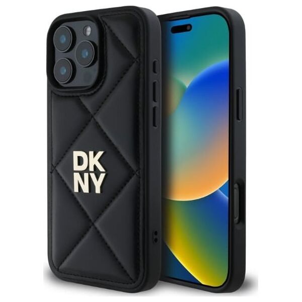 DKNY DKNY DKHCP16XPQDSLK iPhone 16 Pro Max 6.9" czarny/black Quilted Stack Logo