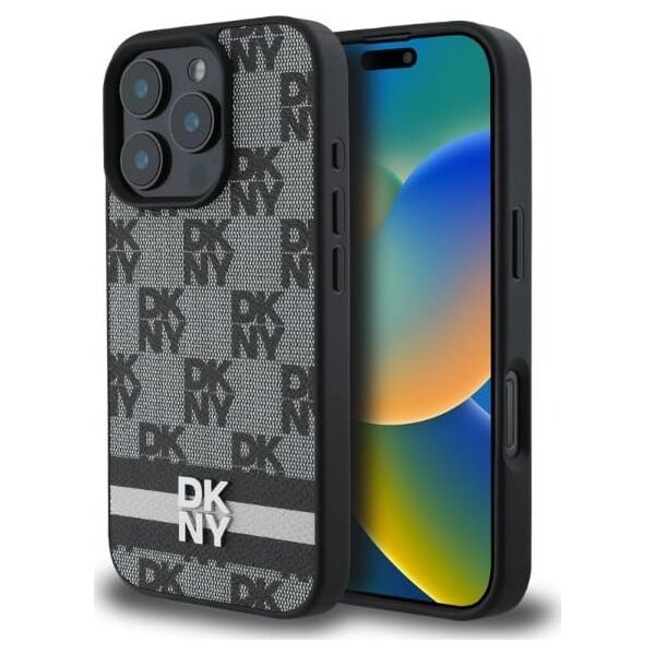 DKNY DKNY DKHCP16XPCPTSSK iPhone 16 Pro Max 6,9" czarny/black hardcase Checkered Pattern & Printed Stripes