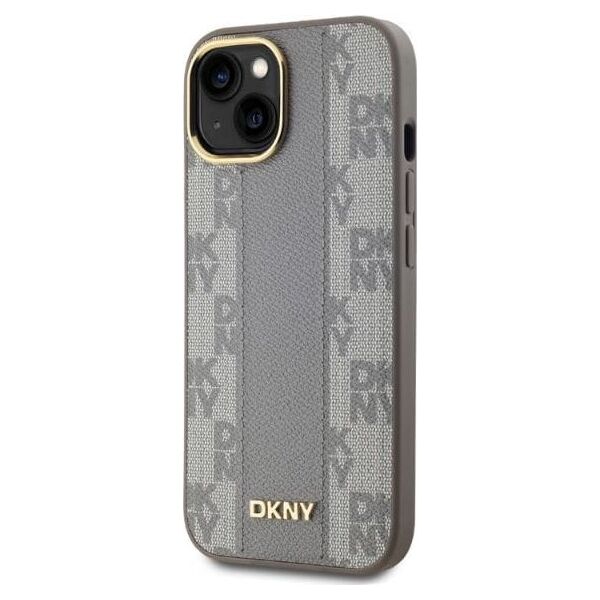 DKNY DKNY DKHMP14SPCPVSLE iPhone 14 6.1" beżowy/beige hardcase Leather Checkered Mono Pattern MagSafe