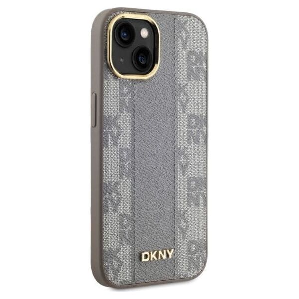 DKNY DKNY DKHMP14SPCPVSLE iPhone 14 6.1" beżowy/beige hardcase Leather Checkered Mono Pattern MagSafe