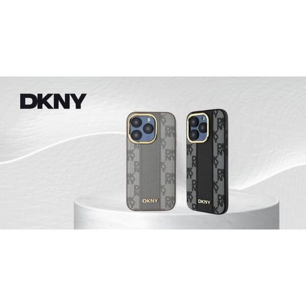 DKNY DKNY DKHMP14XPCPVSLE iPhone 14 Pro Max 6.7" beżowy/beige hardcase Leather Checkered Mono Pattern MagSafe