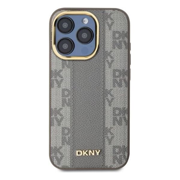 DKNY DKNY DKHMP14XPCPVSLE iPhone 14 Pro Max 6.7" beżowy/beige hardcase Leather Checkered Mono Pattern MagSafe