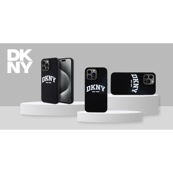 DKNY DKNY DKHMP16LSNYACH iPhone 16 Pro 6.3" czarny/black hardcase Silicone White Printed Logo MagSafe