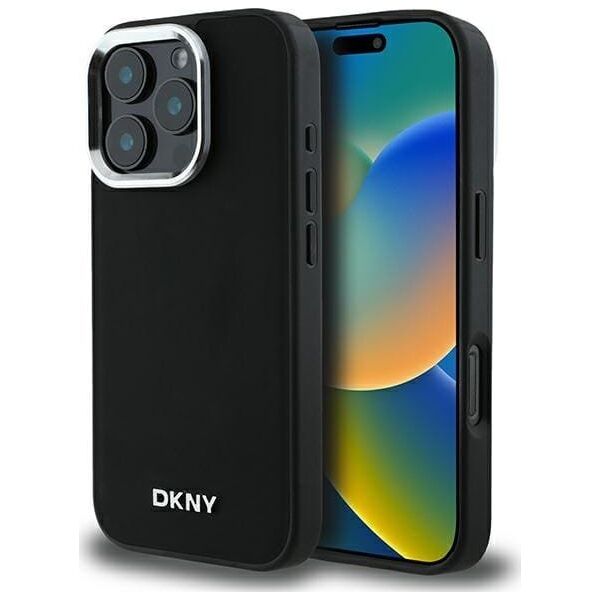 DKNY DKNY DKHMP16LPSCMCLK iPhone 16 Pro 6.3" czarny/black hardcase Plain Silver Logo MagSafe