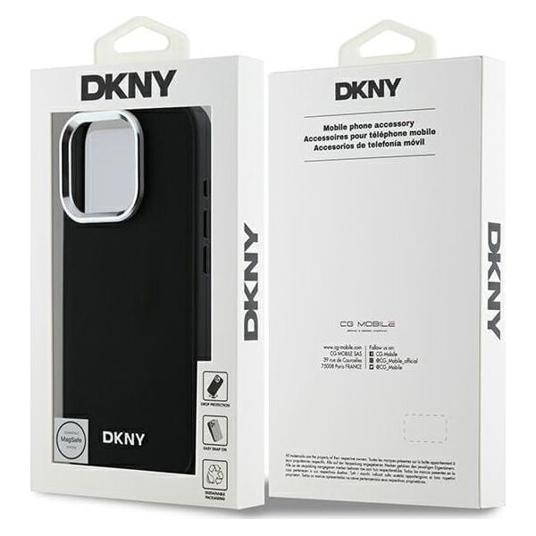 DKNY DKNY DKHMP16LPSCMCLK iPhone 16 Pro 6.3" czarny/black hardcase Plain Silver Logo MagSafe