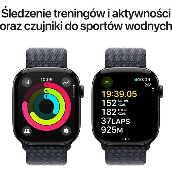 Smartwatch Apple Watch 10 GPS + Cellular 46mm Jet Black Alu Sport Loop Granatowy  (MWY53ET/A)