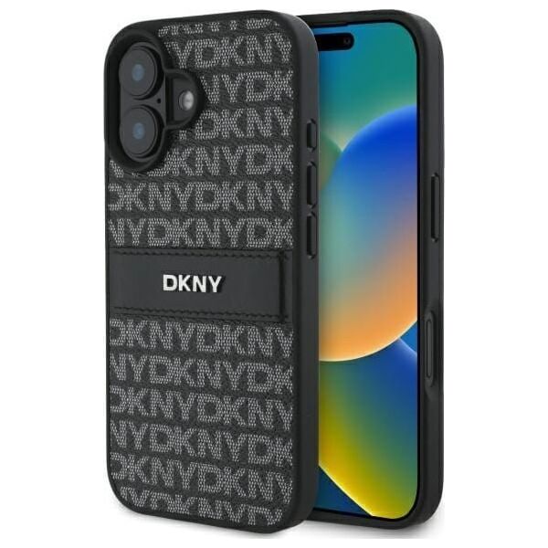 DKNY DKNY DKHCP16SPRTHSLK iPhone 16 6.1"       czarny/black hardcase Texture Pattern Tonal Stripe