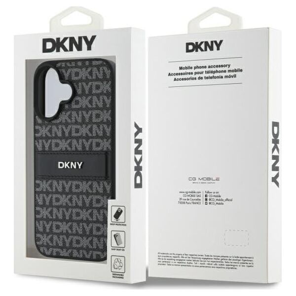 DKNY DKNY DKHCP16SPRTHSLK iPhone 16 6.1"       czarny/black hardcase Texture Pattern Tonal Stripe