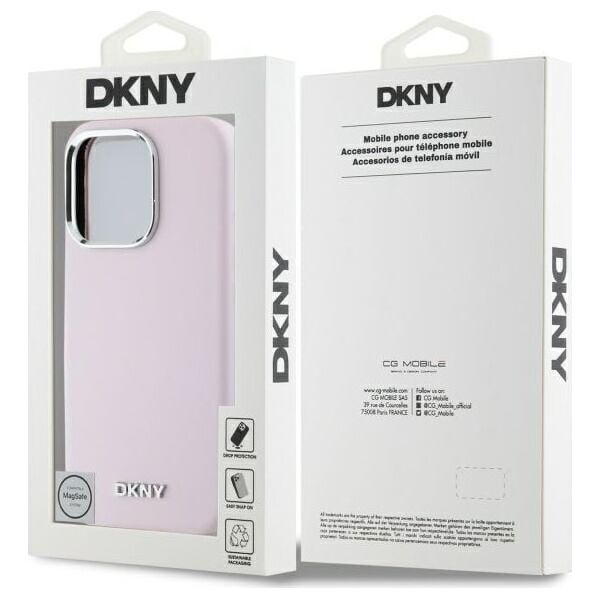 DKNY DKNY DKHMP16LSMCHLP iPhone 16 Pro 6.3"    różowy/pink hardcase Liquid Silicone Small Metal Logo MagSafe