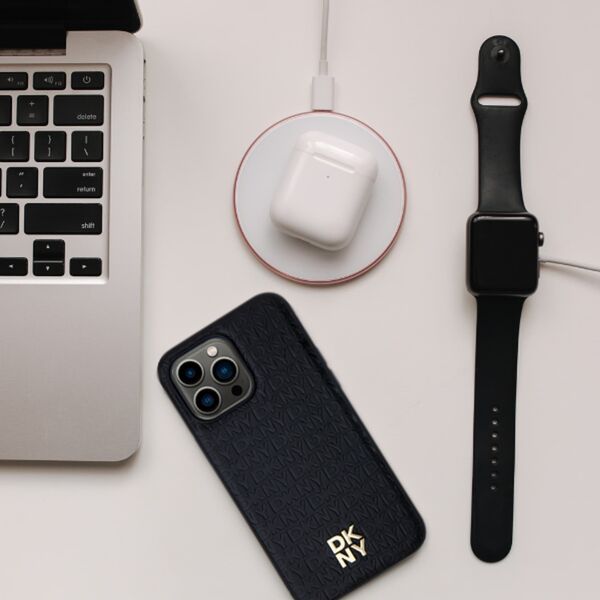 DKNY DKNY DKHMP16LPSHRPSK iPhone 16 Pro 6.3"   hardcase czarny/black Repeat Pattern Stack Logo MagSafe