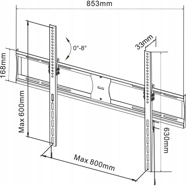 Akyga AKYGA AK-MB-09 TV Wall Mount Bracket 60kg VESA 800x600mm 37-85inch