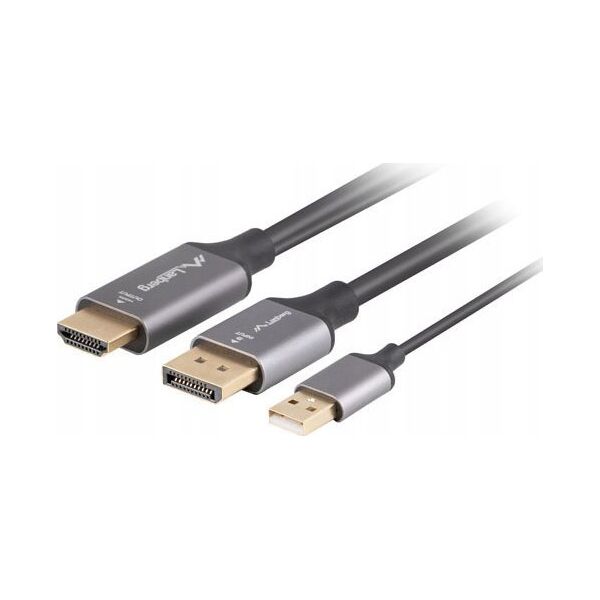 Lanberg Kabel adapter Lanberg HDMI (M) -> Displayport (M) 1,8M 4K czarny