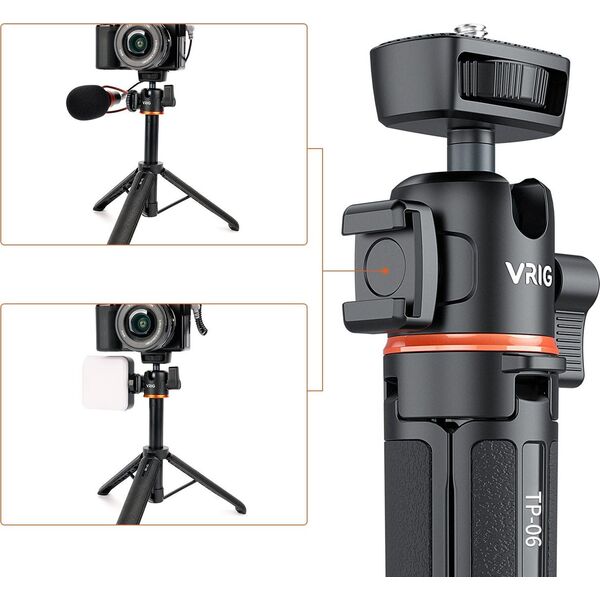Statyw VRIG Statyw Vlog Do Telefonu Aparatu Kamery Głowica 3d + Stopka Iso Vrig / Tp-06 / A0031