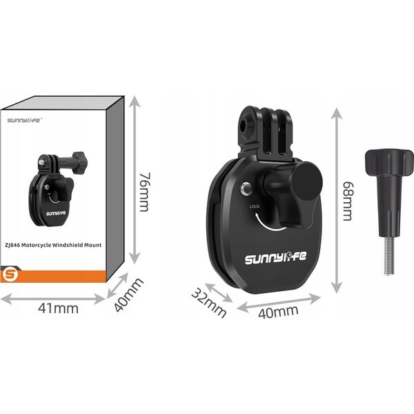 SunnyLife Uchwyt Mocowanie Na Szybę Motor Motocykl Do Gopro Sjcam Xiaomi Dji Insta360 / Zj846-d