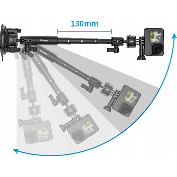 Ulanzi Przyssawka Uchwyt Szyba Monopod 13cm Aparat Kamera Telefon 1/4 Gopro / Ulanzi Zj01