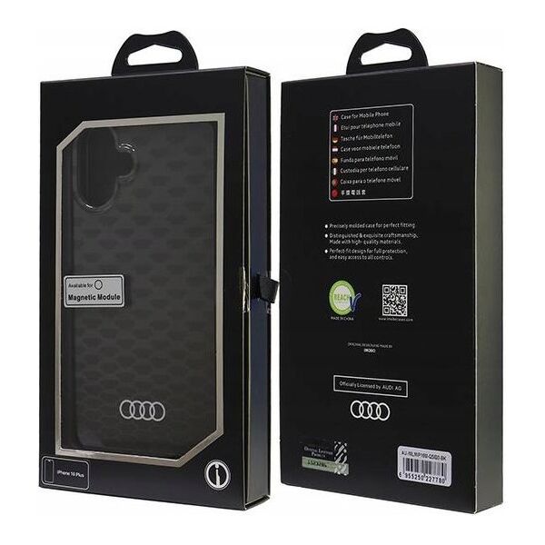 Audi Audi IML Stitching Pattern MagSafe iPhone 16 Plus 6.7" czarny/black hardcase AU-IMLMIP16M-Q5/D3-BK