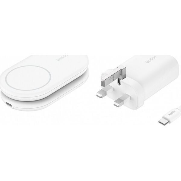 Ładowarka Belkin Belkin BOOST Charge magneti. 15W 2in1 +output/USB-C wh.WIZ028vfWH
