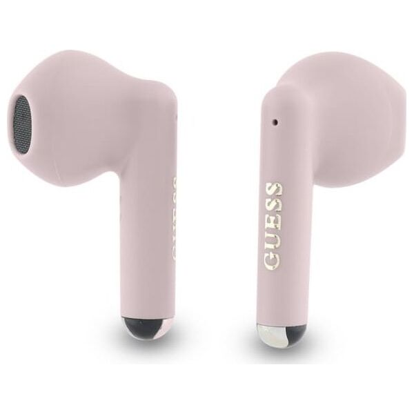 Słuchawki Guess Guess Bluetooth headphones GUTWSJ14ESGP TWS + docking station pink/pink Printed Classic Logo
