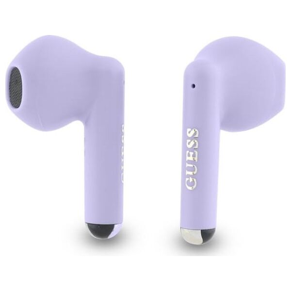 Słuchawki Guess Guess Bluetooth headphones GUTWSJ14ESGU TWS + docking station purple/purple Printed Classic Logo