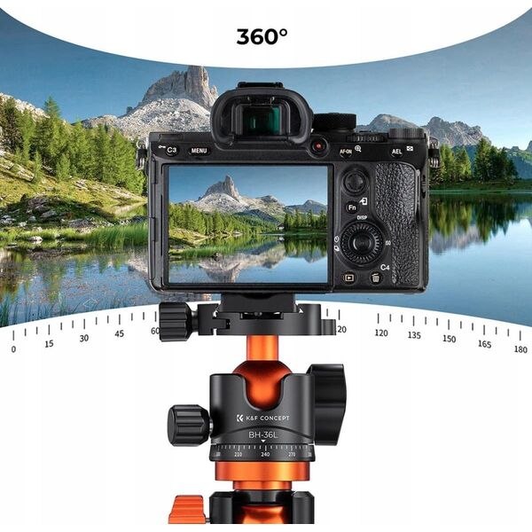 Głowica Kf Głowica Kulowa PANORAMICZNA 3D 16kg Aluminium Arca Swiss / K&F CONCEPT / BH-36L
