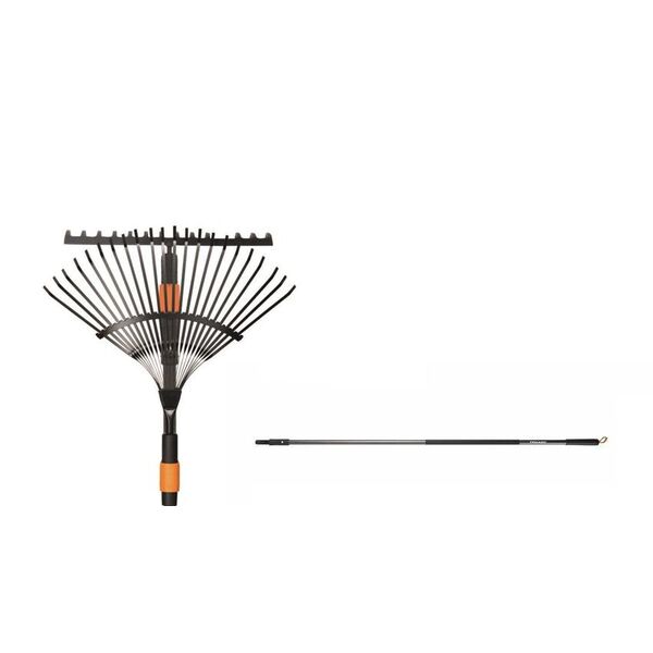 Fiskars Grabie uniwersalne + grabie wachlarzowe + trzonek QuikFit 1018794 3244371 6411501300072
