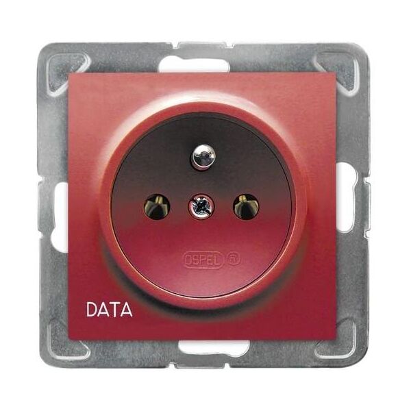 Ospel Gniazdo Impresja pojedyncze z uziemieniem Data czerwone (GP-1YZD/m/00) 3313851 5907577436902