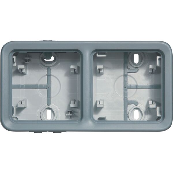Legrand PLEXO55 Puszka natynkowa podwójna pozioma szara (069672) 3374115 3245060696726