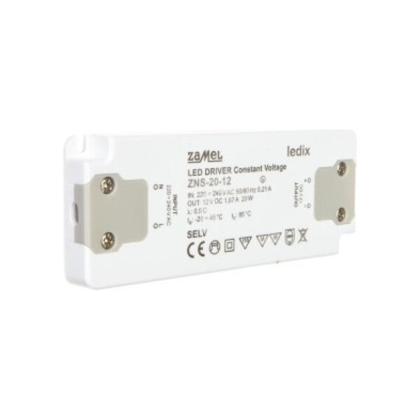Zamel Zasilacz LED slim 12V DC 20W ZNS-20-12 (LDX10000138) 3383521 5903669194224