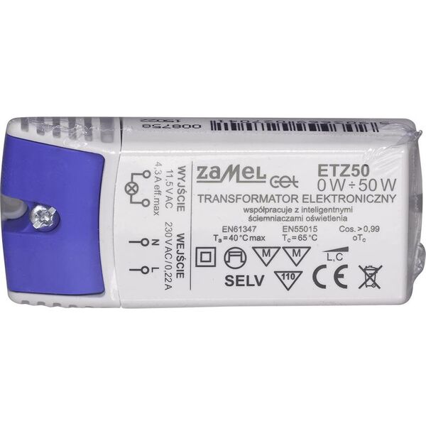 Zamel Transformator elektroniczny 230/11,5V 0-50W ETZ50 (LDX10000041) 3383531 5903669027041