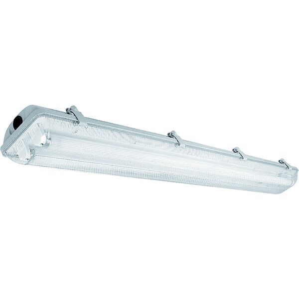GTV Oprawa hermetyczna HELIOS-LED 236 BIS 2x36W T8 G13 AC 220-240V 50/60Hz IP65 ABS/PS zasilanie jednostr. szara (LD-HEL236B-30) 3383750 5901867163356