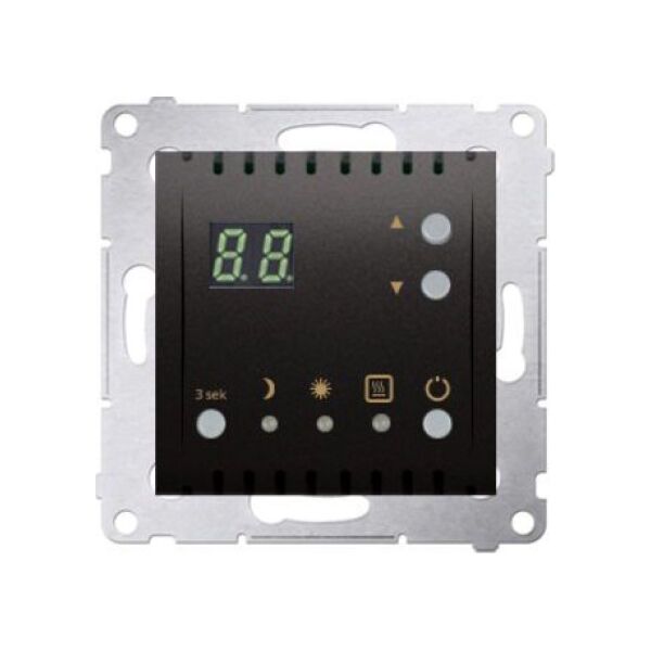 Kontakt-Simon Simon 54 Regulator temperatury z wyświetlaczem, wewnętrzny czujnik temperatury antracyt (DTRNW.01/48) 3385786 5902787848354