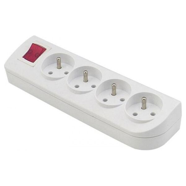 Elgotech Rozgałęźnik do przedłużacza z wyłącznikiem 4-gniazda z/u biały GN-40W 3386594 5902694140404