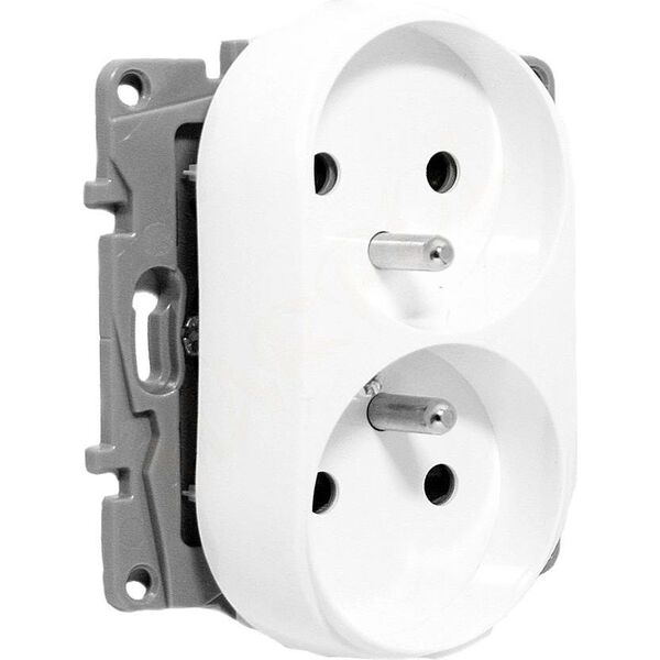 Legrand Gniazdo podwójne Niole 2P+Z białe (764542) 3387496 3414970682703