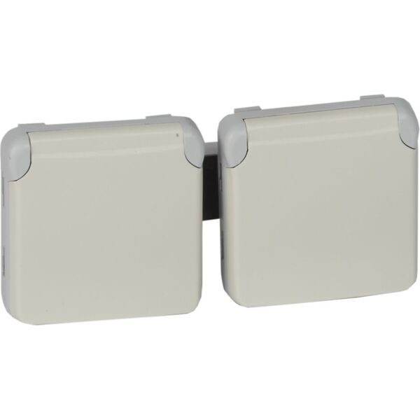 Legrand PLEXO55 Gniazdo podwójne z/u 16A białe (069642) 3388355 3245060696429