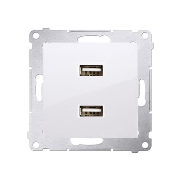 Kontakt-Simon Ładowarka 2xUSB 2.1A 5V/DC srebrny mat (DC2USB.01/43) 3396126 5902787849900