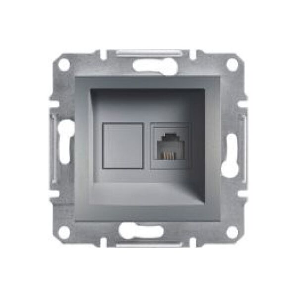 Schneider Electric Gniazdo telefoniczne Asfora RJ11 bez ramki stal (EPH4100162) 3397332 3606480730597