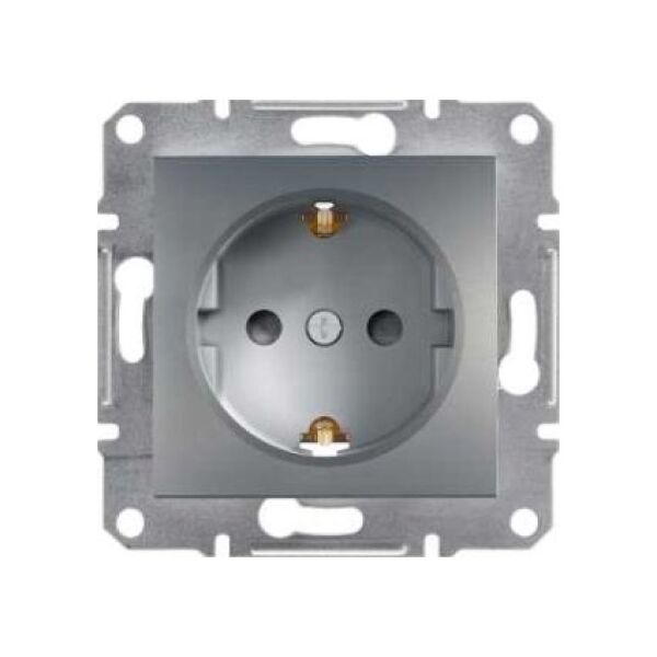Schneider Electric Gniazdo instalacyjne Asfora pojedyncze schuko z przesłonami antracyt (EPH2900271) 3397412 3606480729546