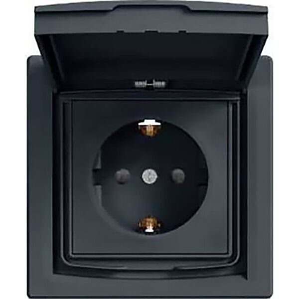 Schneider Electric ASFORA Gniazdo SCHUKO IP44 z ramką 1-krotne antracyt (EPH3100371) 3397413 3606480729973