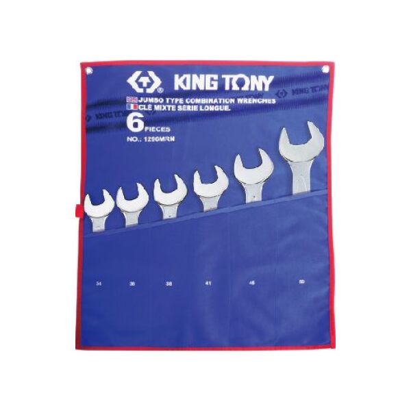 King Tony Zestaw kluczy płasko-oczkowych 34 - 50mm 6szt. (KT1296MRN) 3397799 4712755630772