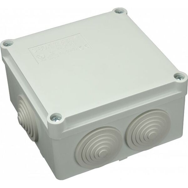 Pawbol Puszka natynkowa hermetyczna 10 dławików IP56 szara 190 x 140 x 70mm (S-BOX 406) 3401974 5901350803301