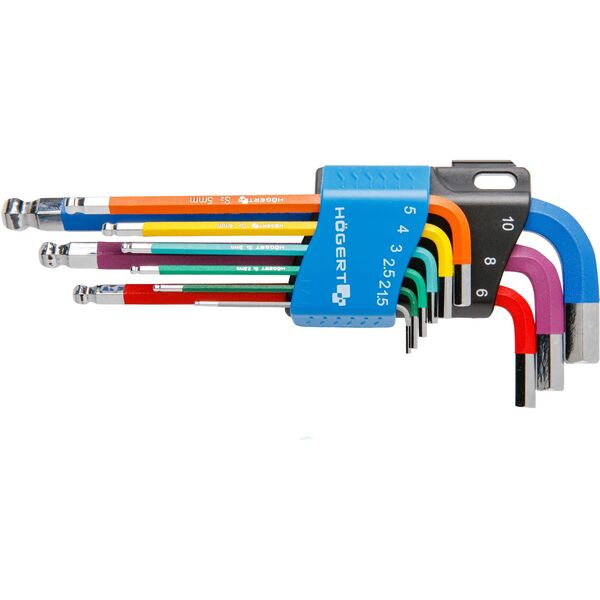 Högert Technik Zestaw kluczy imbusowych hex typ L 1,5-10mm 9szt. (HT1W806) 4001928 5901867156846