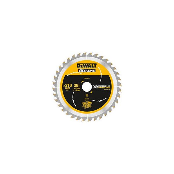 Dewalt Tarcza pilarskia do pilarki tarczowej 210mm 36 zębów (DT99566-QZ) 4006103 5035048542262