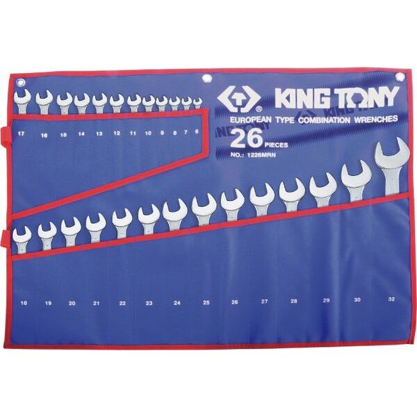 King Tony zestaw kluczy płasko-oczkowych 6-32mm 26 sztuk (1226MRN) 4018427 4710591969742