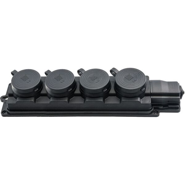 Pawbol Listwa, rozgałęźnik do przedłużacza 4-gniazda z/u gumowe czarne IP44 - D.3159/4 4197410 5901350833483