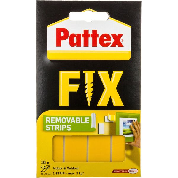 Henkel Pattex FIX Usuwalne paski montażowe 10x40mm x 20mm - 1483610 4201097 4015000417587