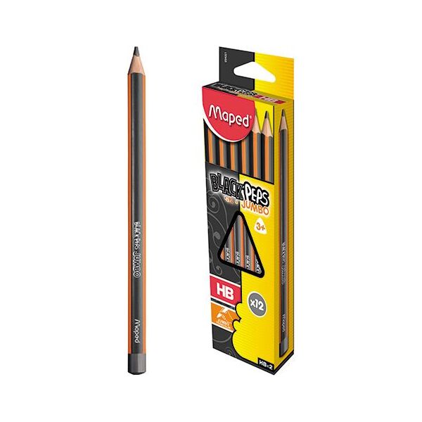Maped Ołówek Blackpeps jumbo HB. Pudełko z zawieszką (854021) 4639679 3154148540212