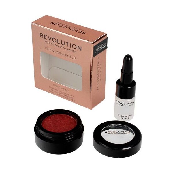 Makeup Revolution Flawless Foils Metaliczny cień do powiek + baza Rose Gold 4654552 5057566021104